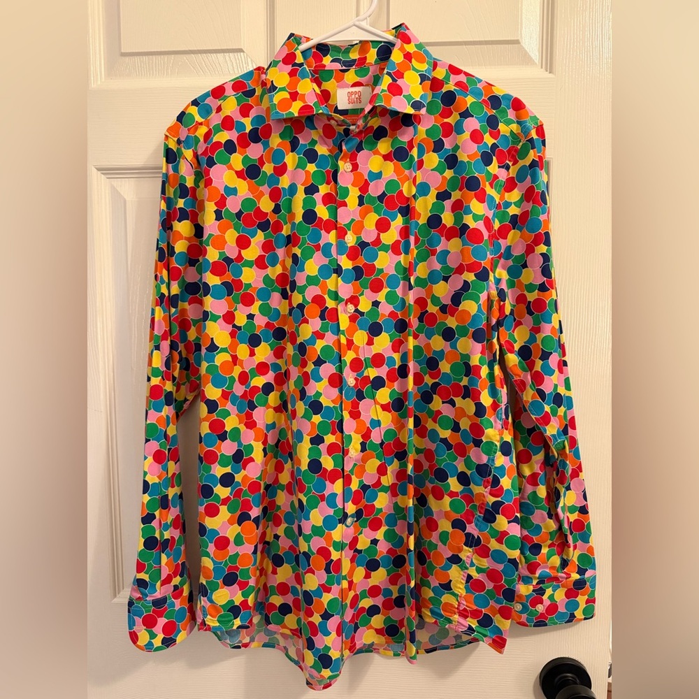 OppoSuits Multicolor Polka Dot Casual Button Down Shirt XL